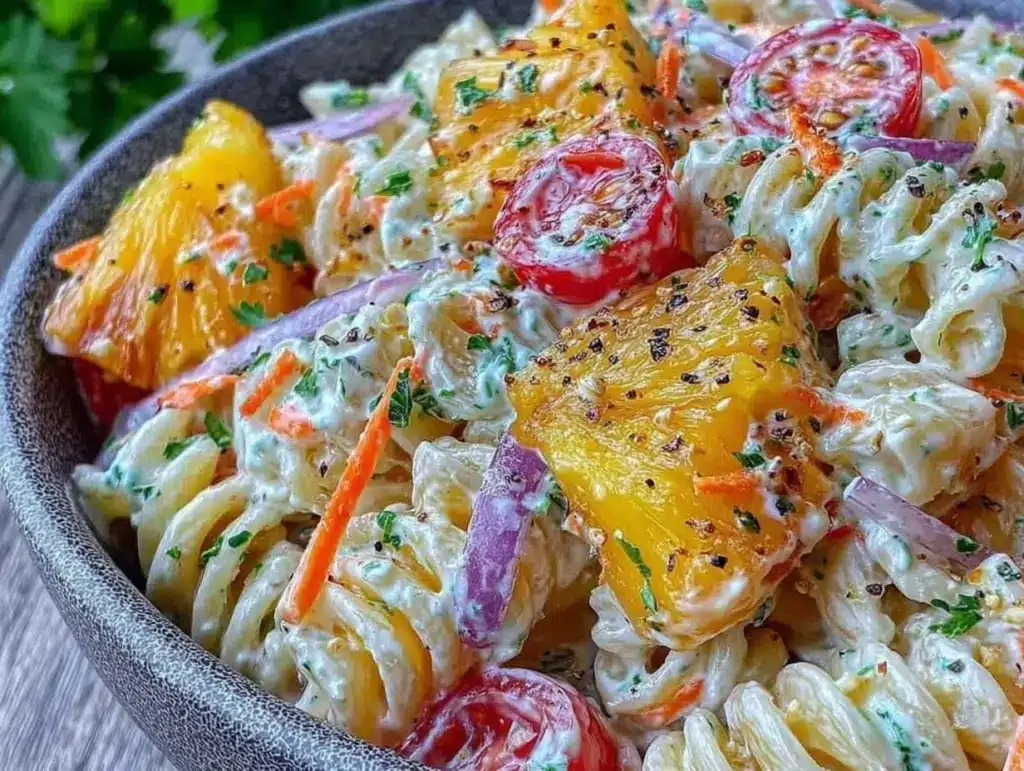 fresh hawaiian pasta salad - featured image