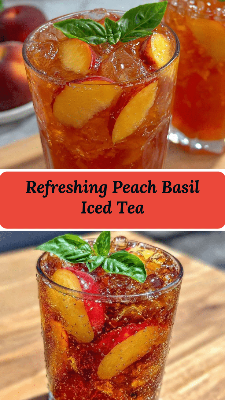 fresh peach basil iced tea recipe