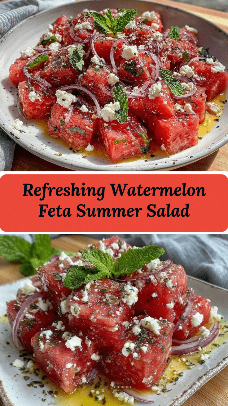 fresh watermelon feta summer salad recipe