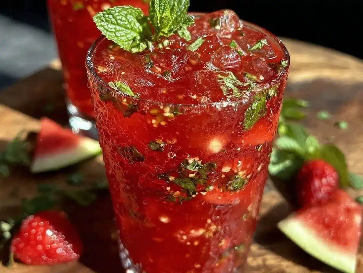 fresh watermelon mint agua fresca preparation steps