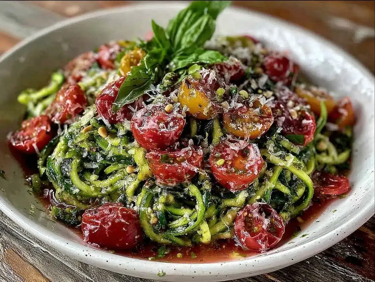fresh zucchini noodles preparation steps