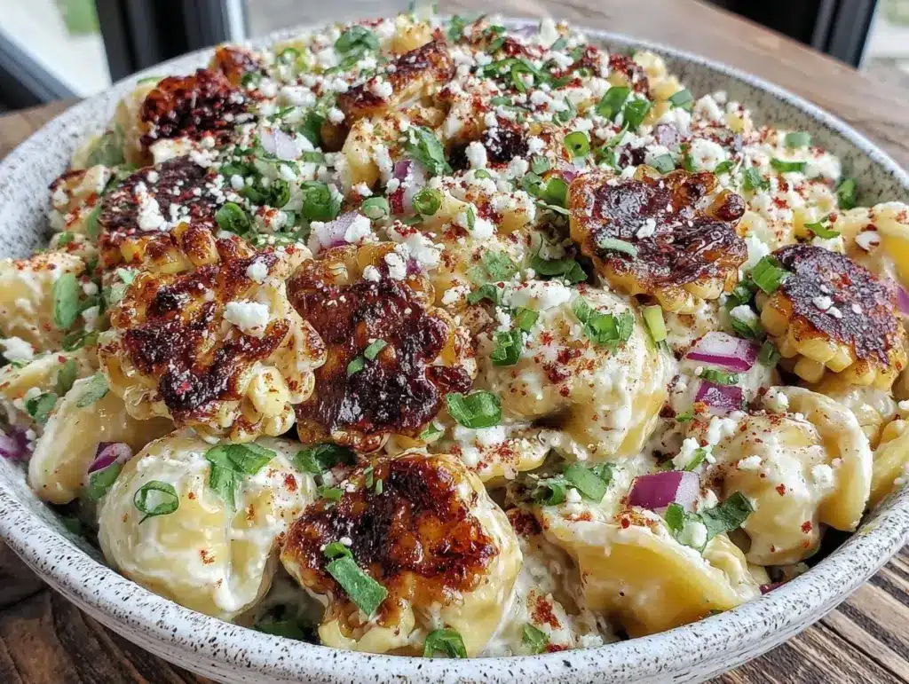 mexican street corn pasta salad - featured image