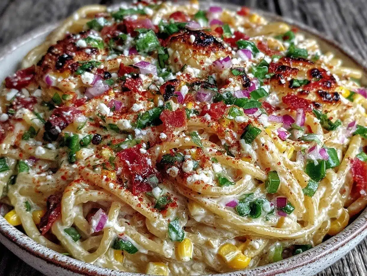 mexican street corn pasta salad preparation steps