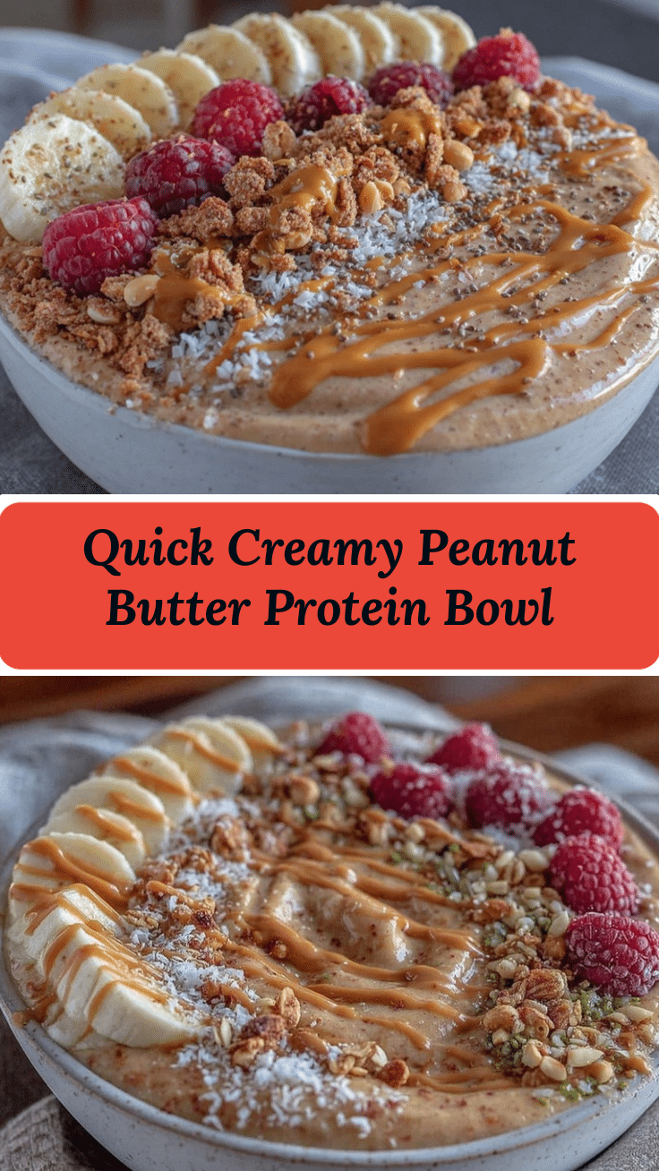 quick creamy peanut butter protein smoothie bowl recipe