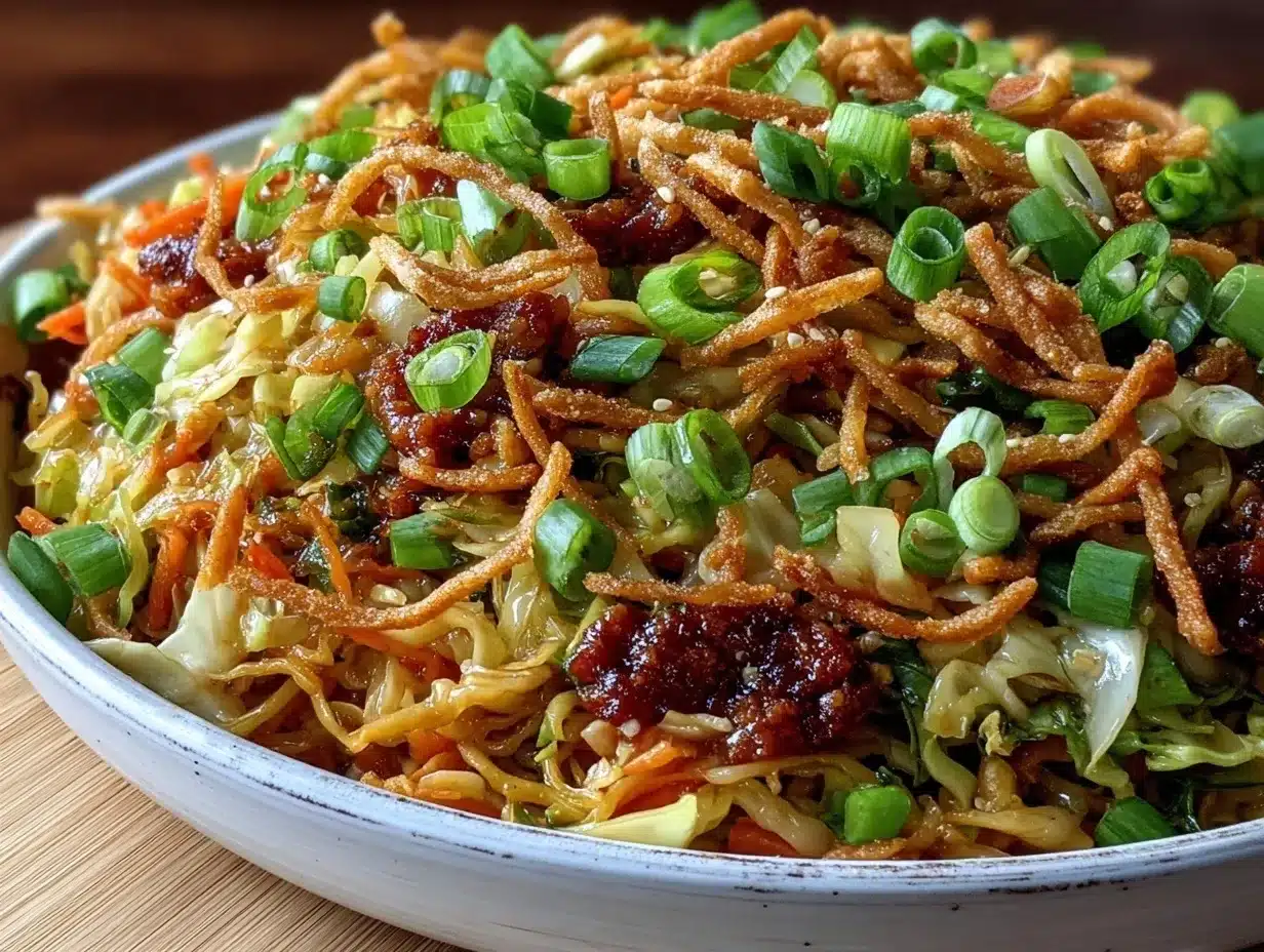 quick crispy egg roll in a bowl preparation steps