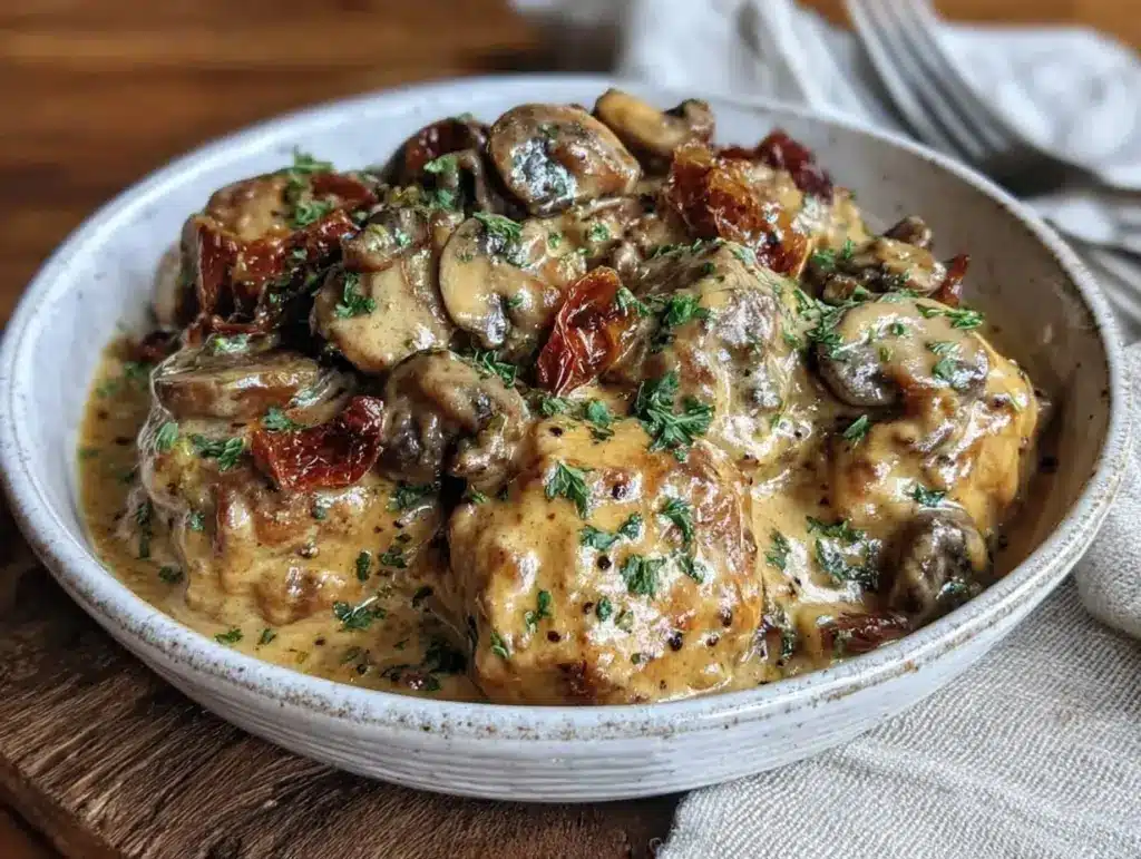 slow cooker beef stroganoff - featured image
