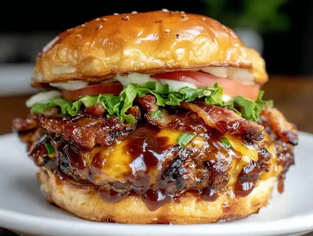 bbq bacon cheddar burger preparation steps