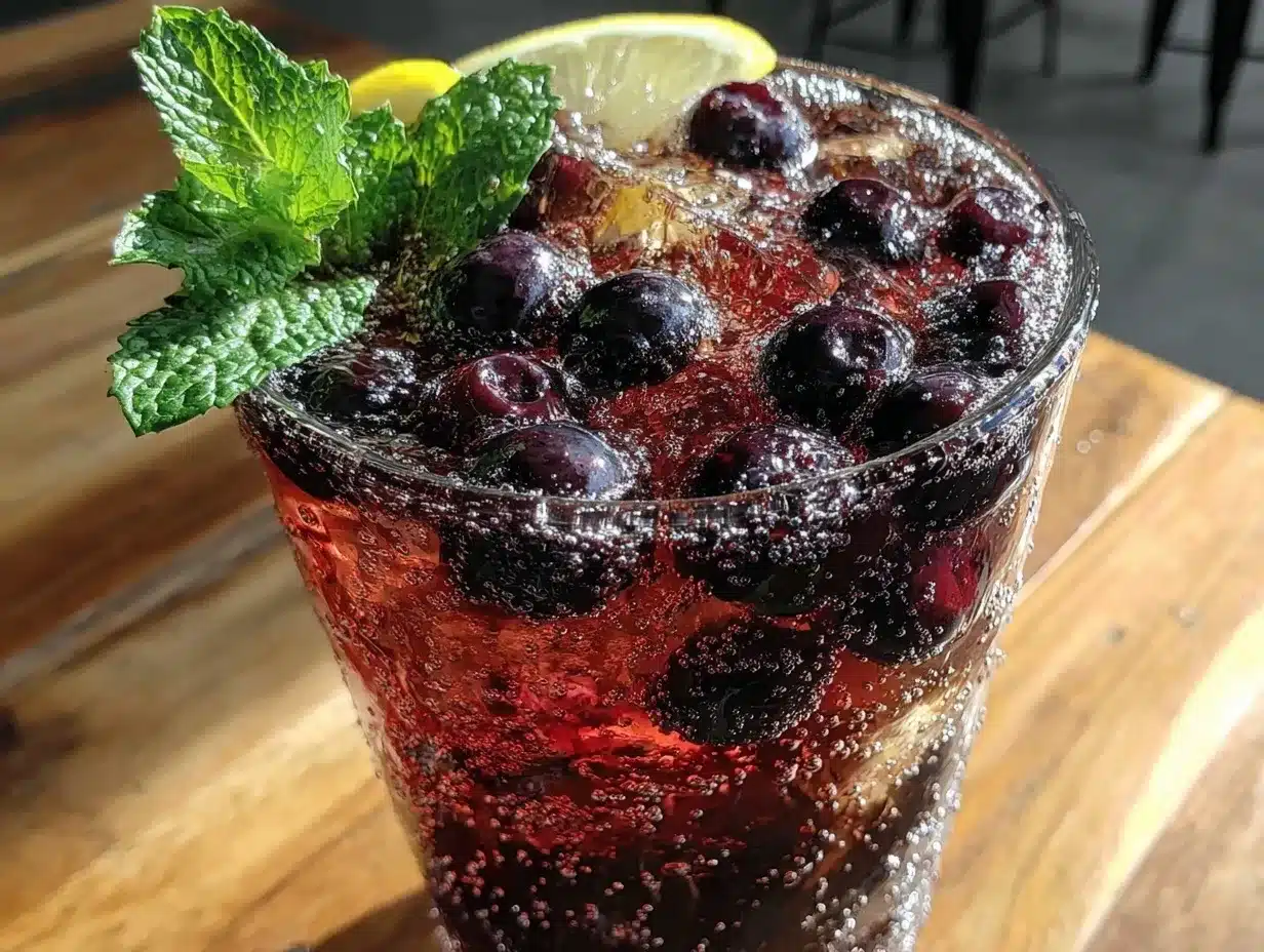 blueberry lemon vodka spritzer preparation steps