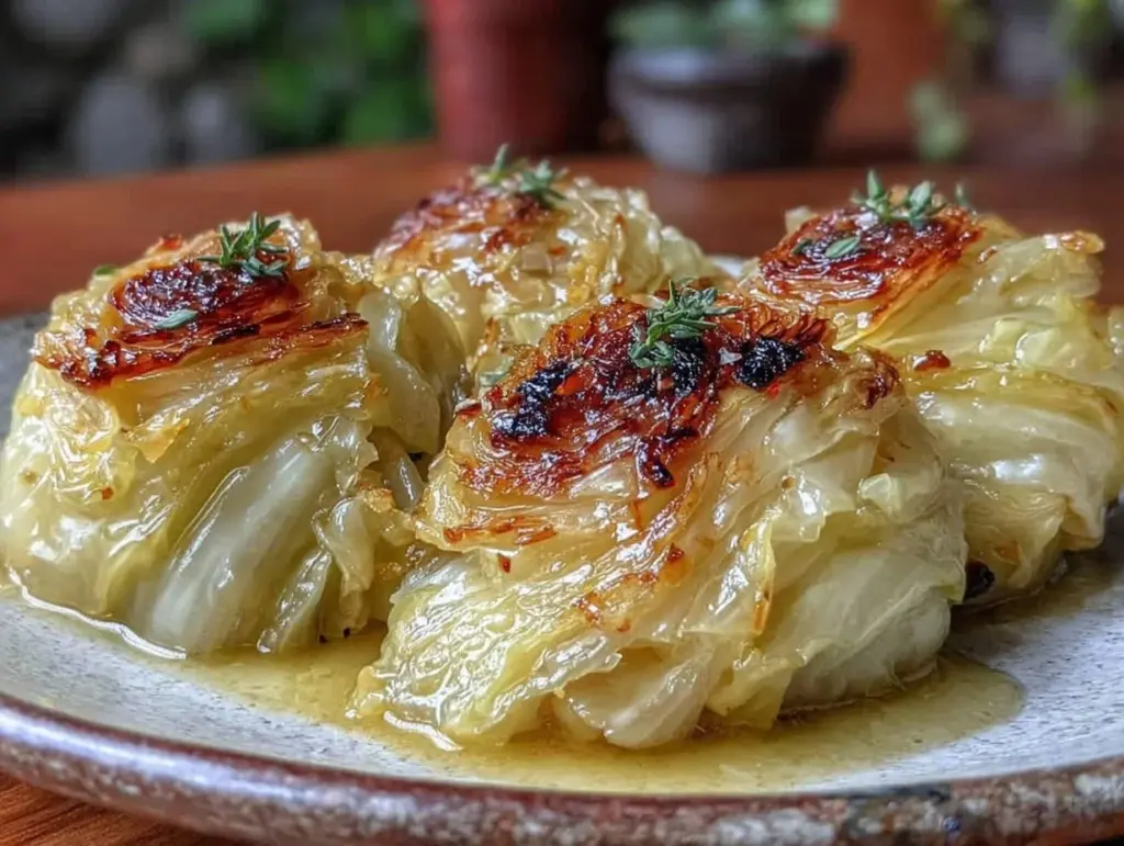 braised cabbage wedges - featured image