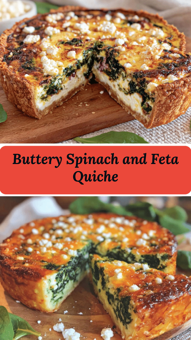 buttery spinach and feta quiche recipe