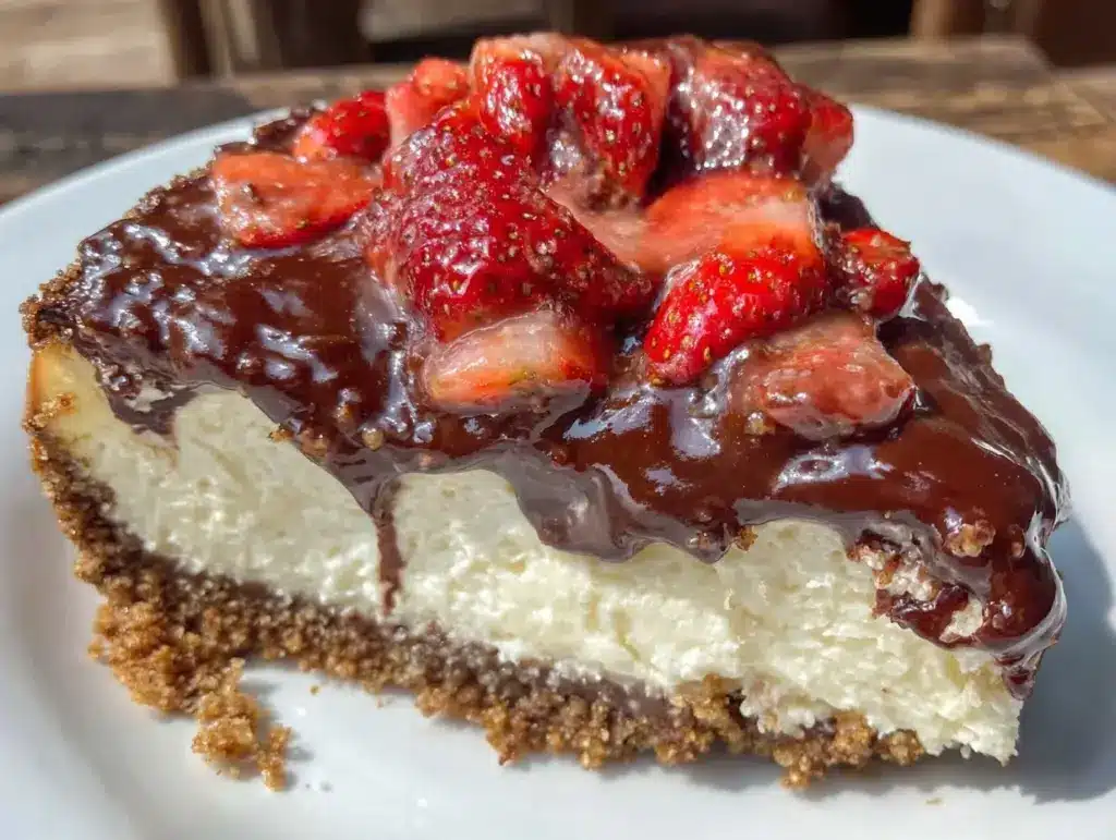 chocolate-covered strawberry cheesecake - featured image