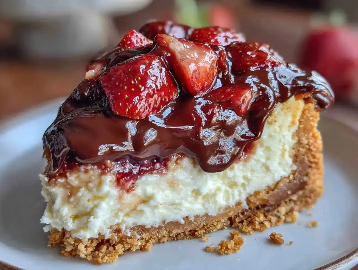 chocolate-covered strawberry cheesecake preparation steps