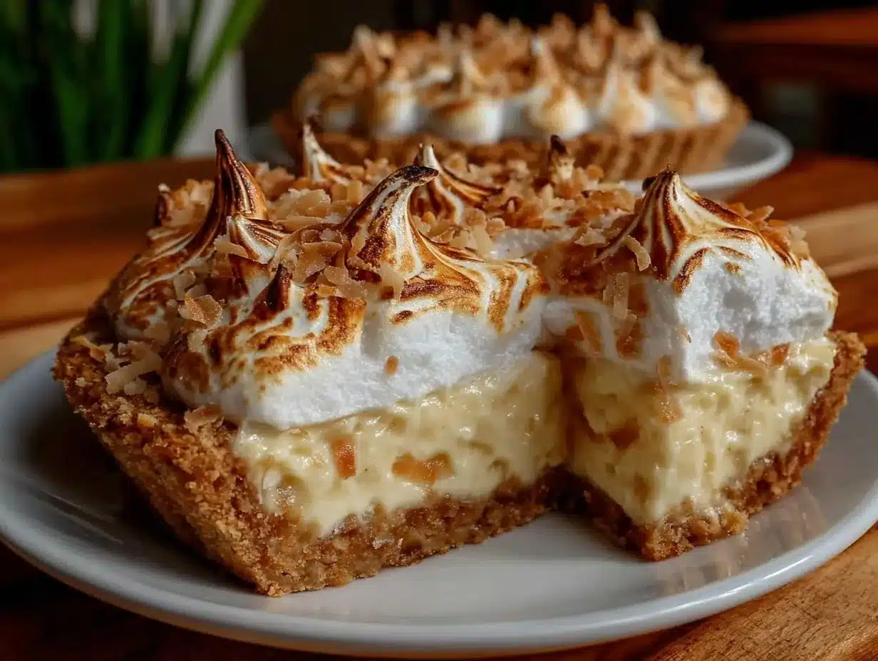 coconut cream pie with toasted meringue preparation steps
