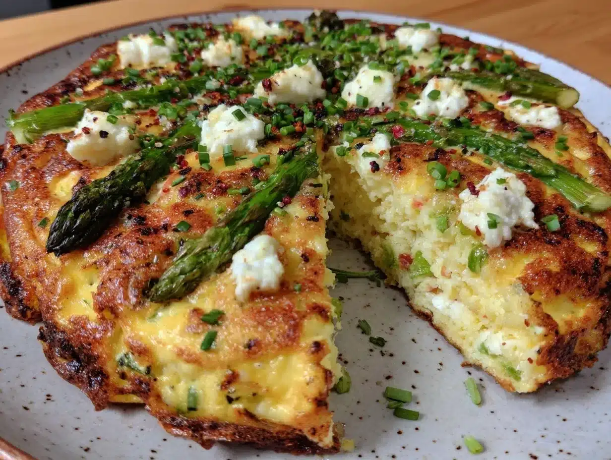 creamy asparagus and goat cheese frittata preparation steps
