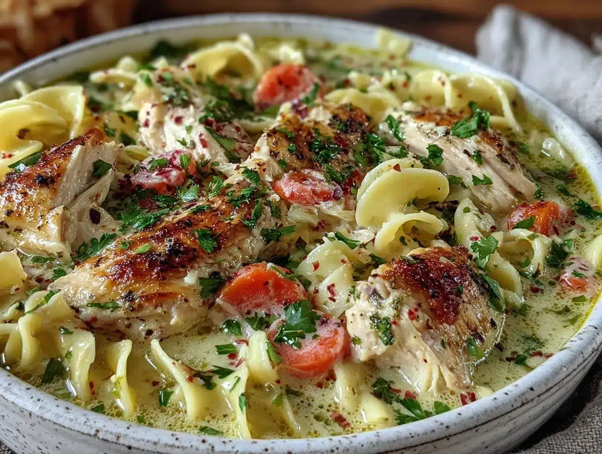 creamy comfort chicken noodle soup preparation steps