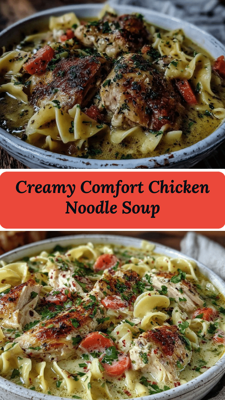 creamy comfort chicken noodle soup recipe
