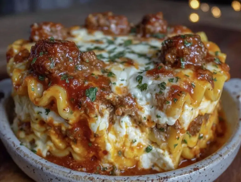 creamy crockpot lasagna - featured image