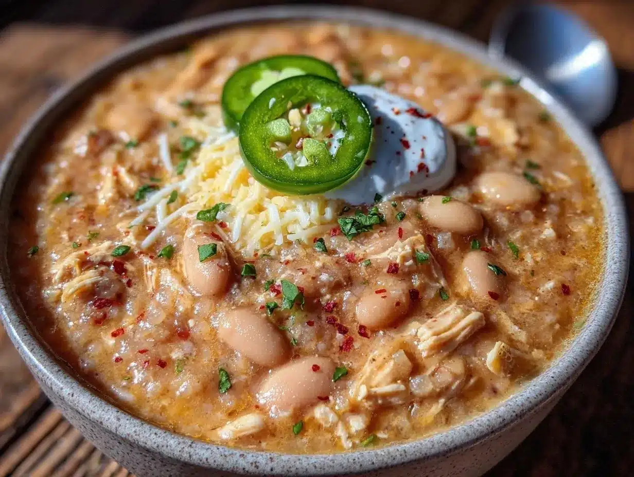 creamy crockpot white chicken chili preparation steps