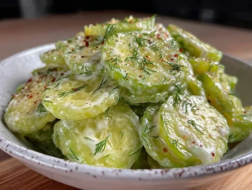 creamy cucumber salad - featured image