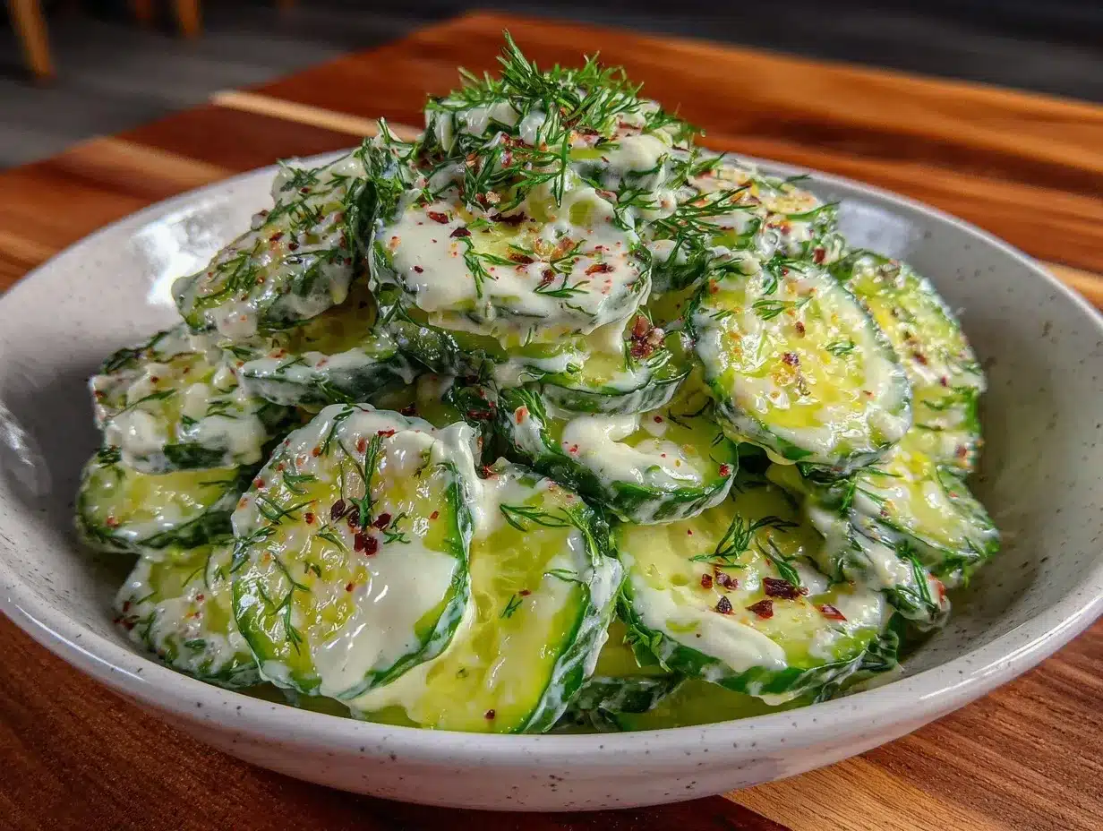 creamy cucumber salad preparation steps