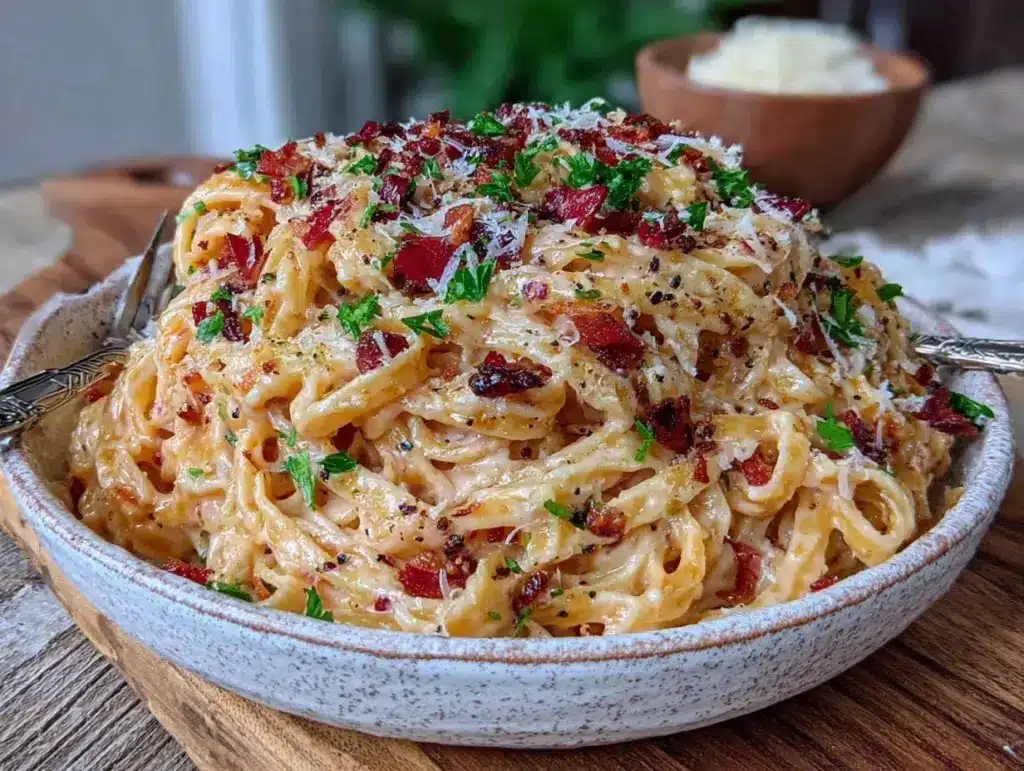 creamy garlic parmesan pasta - featured image