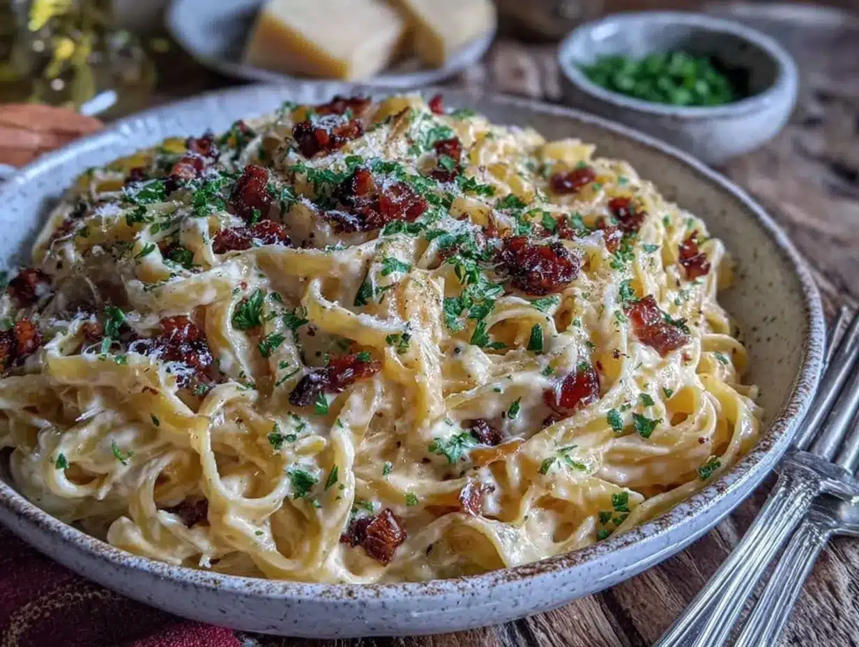 creamy garlic parmesan pasta preparation steps