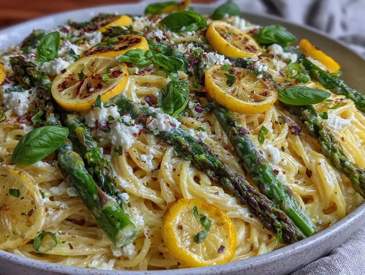 creamy lemon asparagus pasta preparation steps