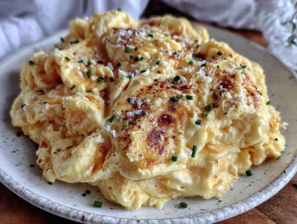 creamy scrambled eggs with cream cheese preparation steps