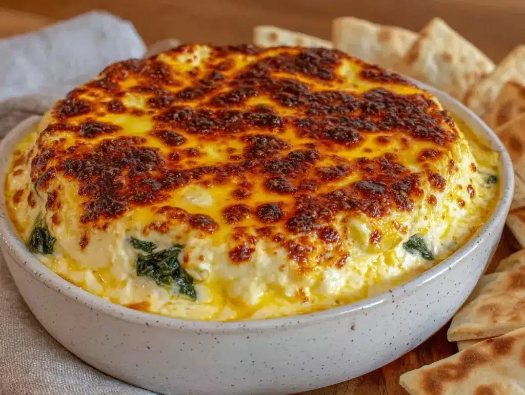 creamy spinach artichoke dip recipe - featured image