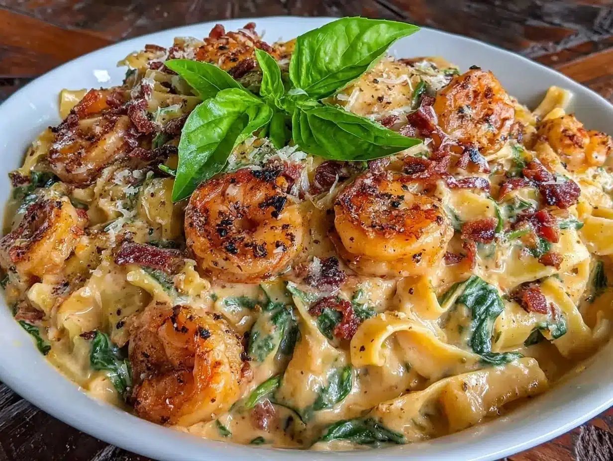 Creamy Tuscan Shrimp Pasta preparation steps