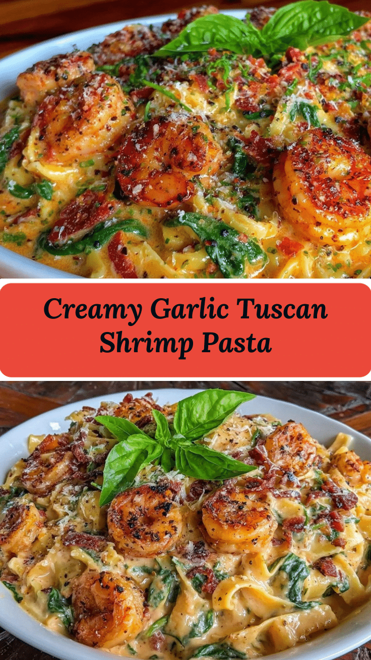 Creamy Tuscan Shrimp Pasta recipe