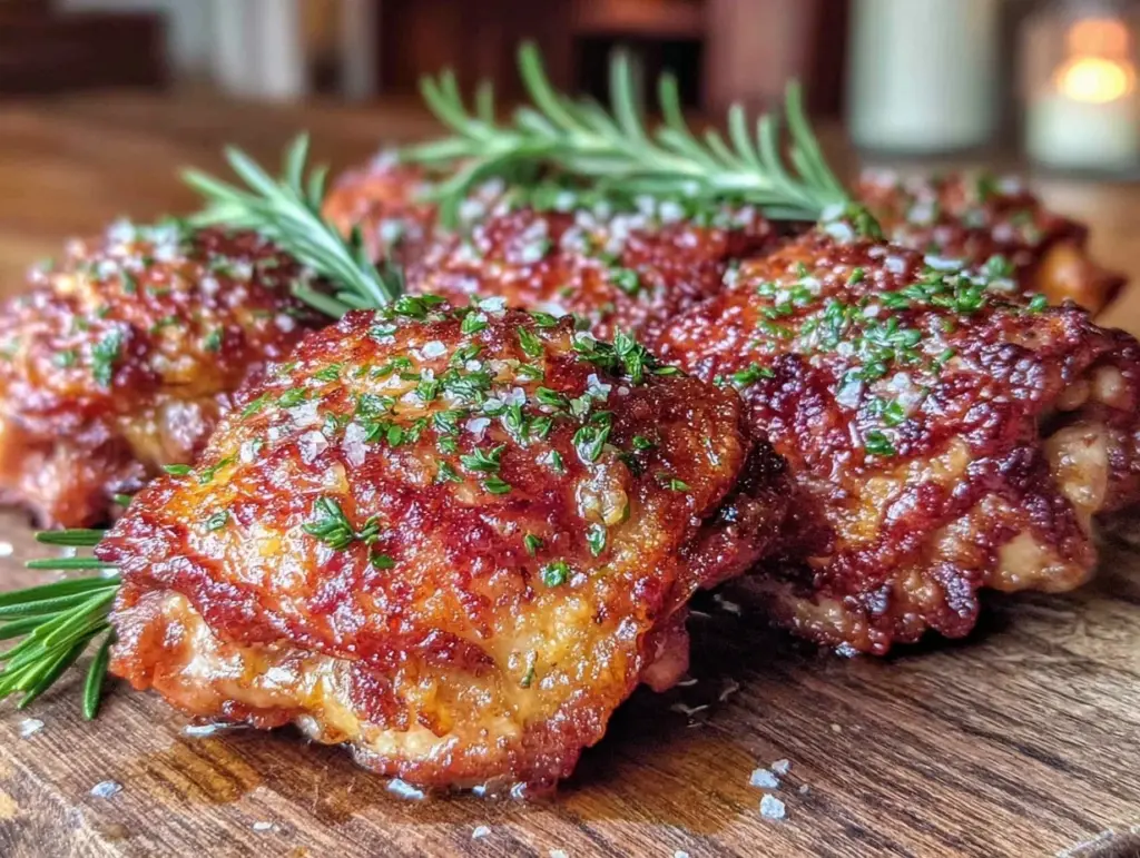 crispy air fryer chicken thighs - featured image