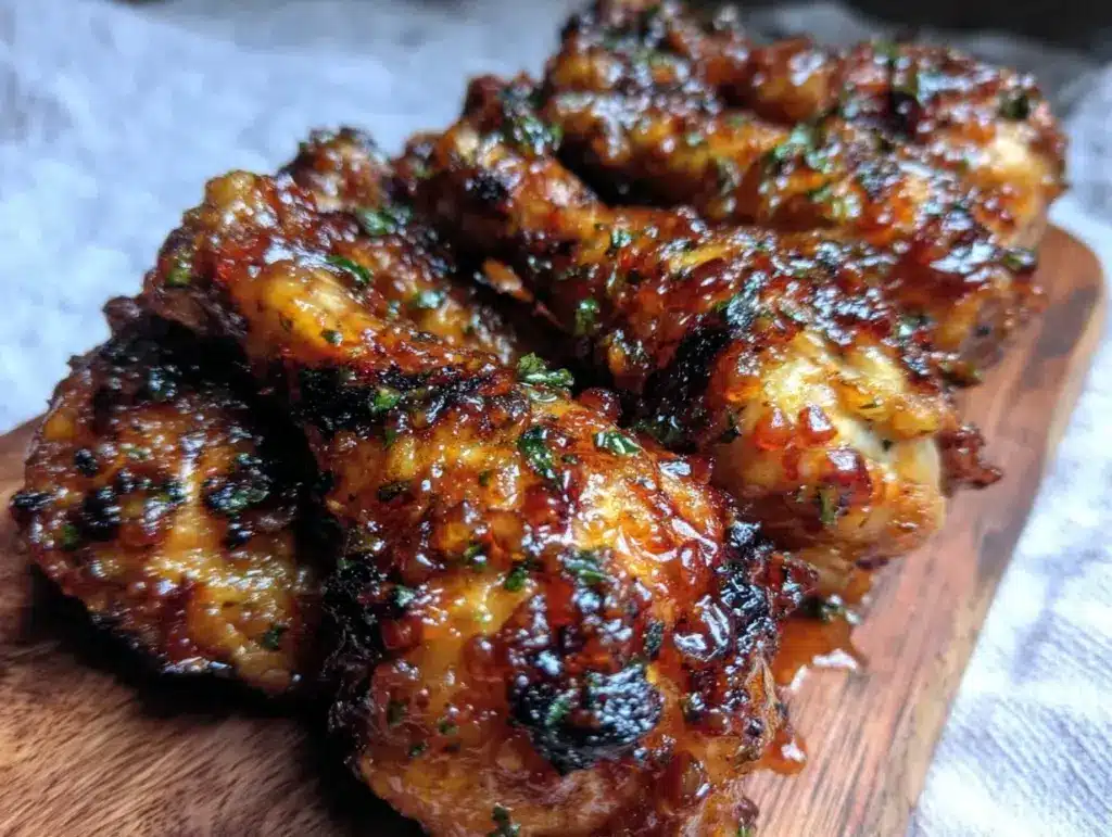 crispy honey garlic glazed chicken drumsticks - featured image