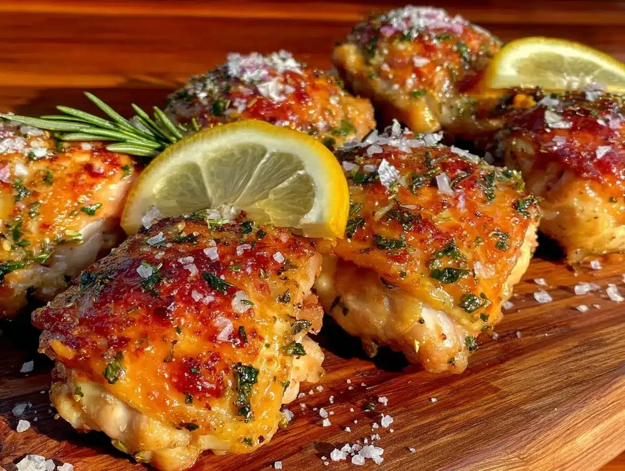 crispy lemon herb roasted chicken thighs preparation steps