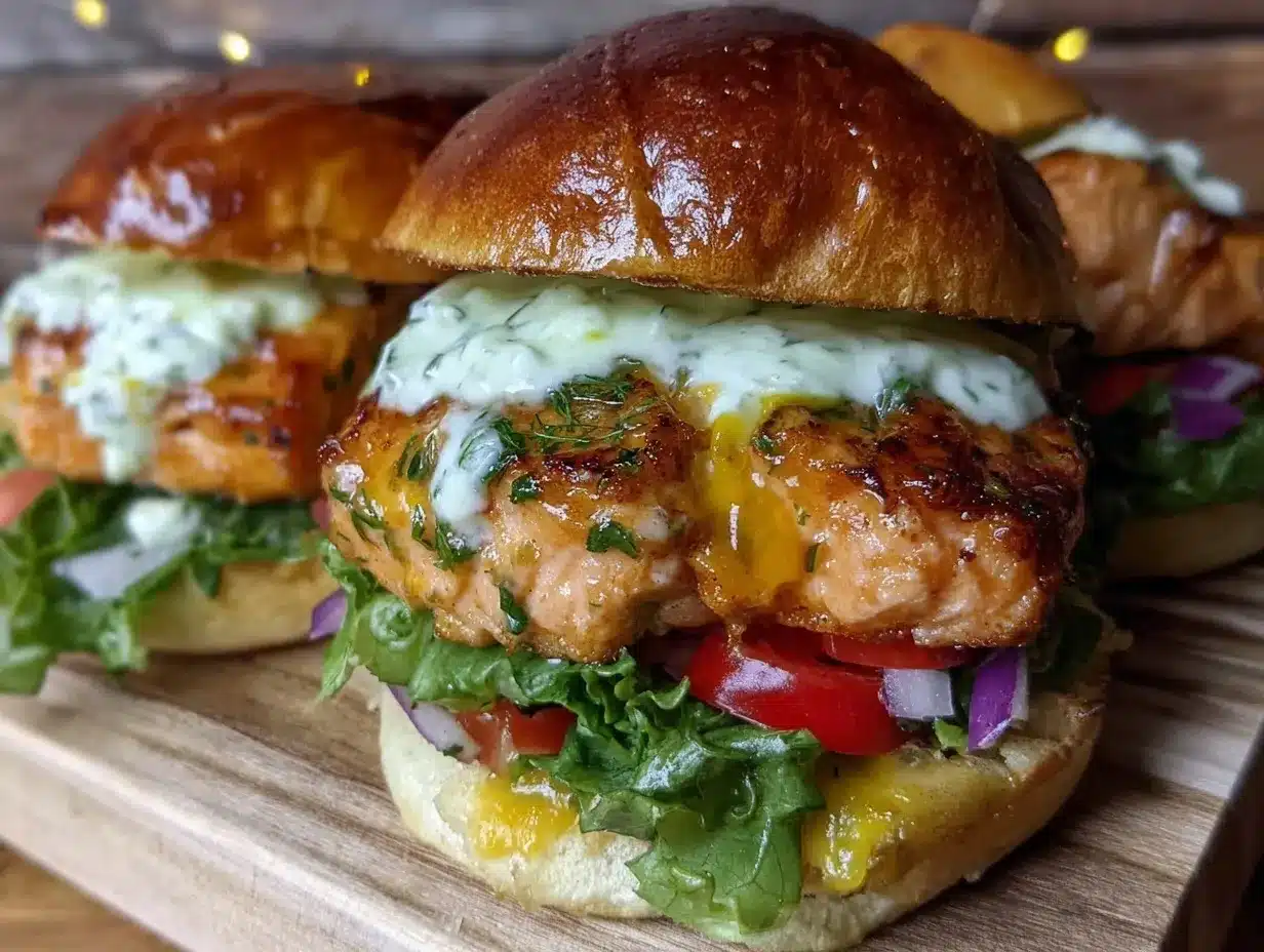 crispy salmon burger preparation steps