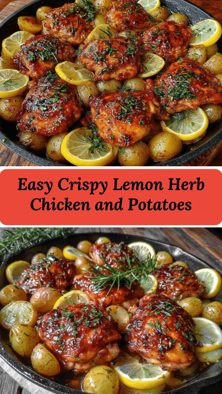 easy crispy one-pan lemon herb chicken and potatoes recipe
