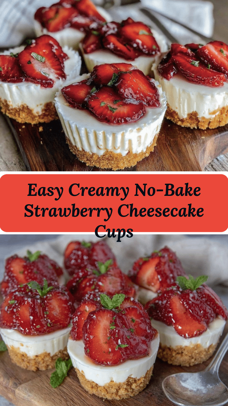 easy no bake strawberry cheesecake cups recipe