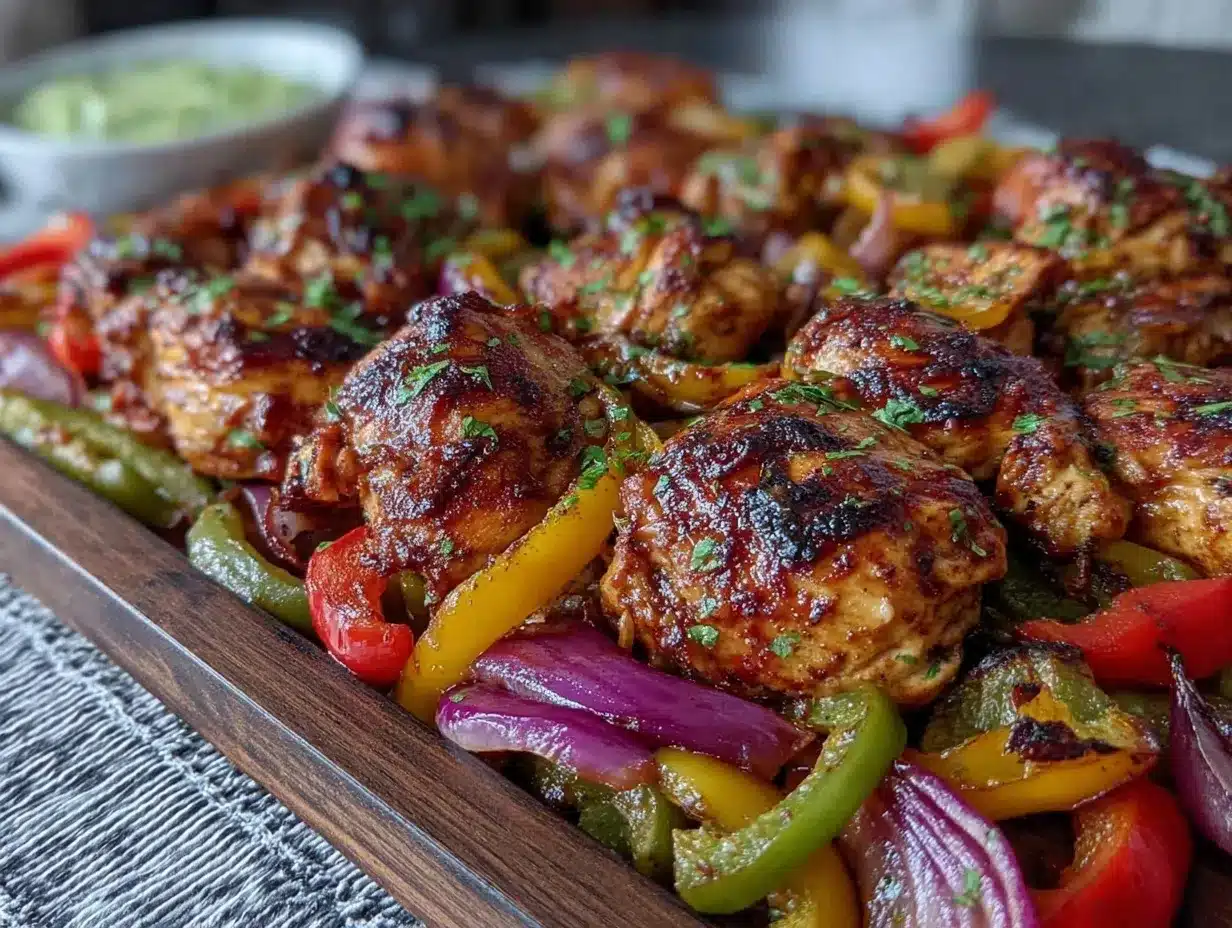 easy sheet pan fajita chicken preparation steps