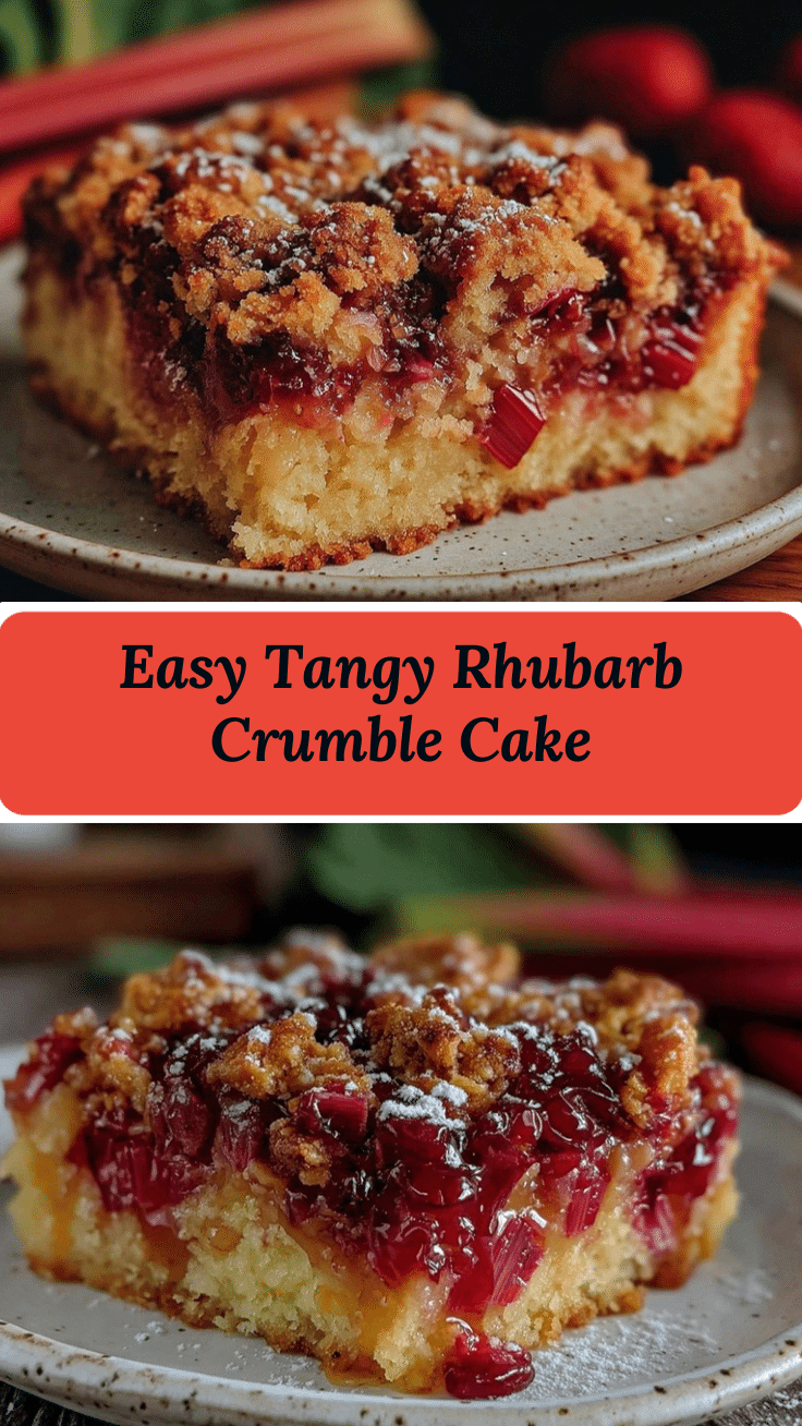 easy tangy rhubarb crumble cake recipe