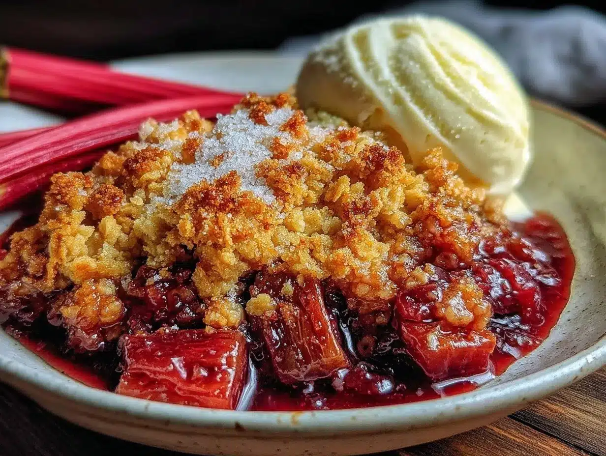 easy tangy rhubarb crumble preparation steps