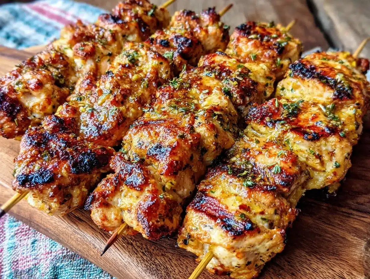 fresh grilled chicken skewers preparation steps