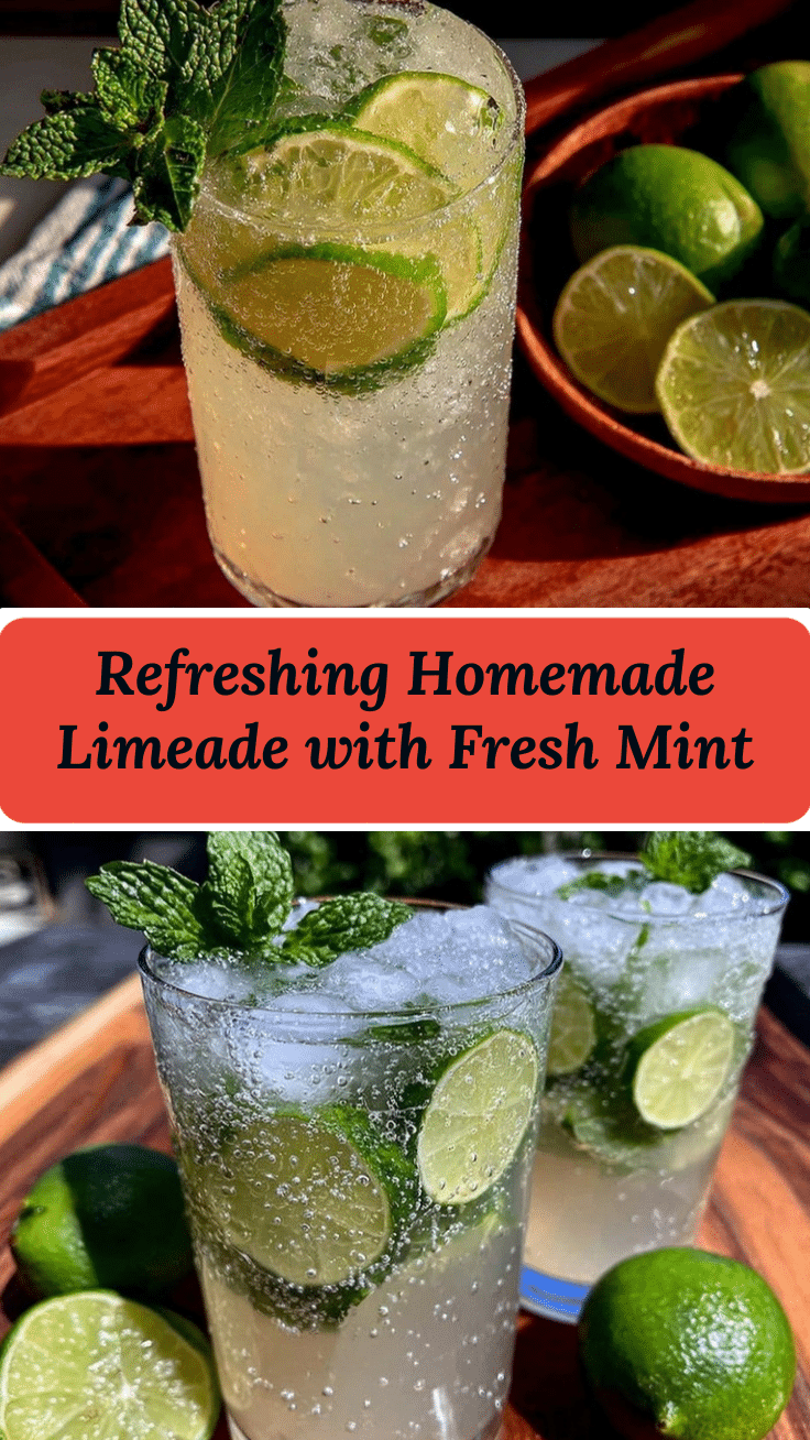 fresh homemade limeade with mint recipe