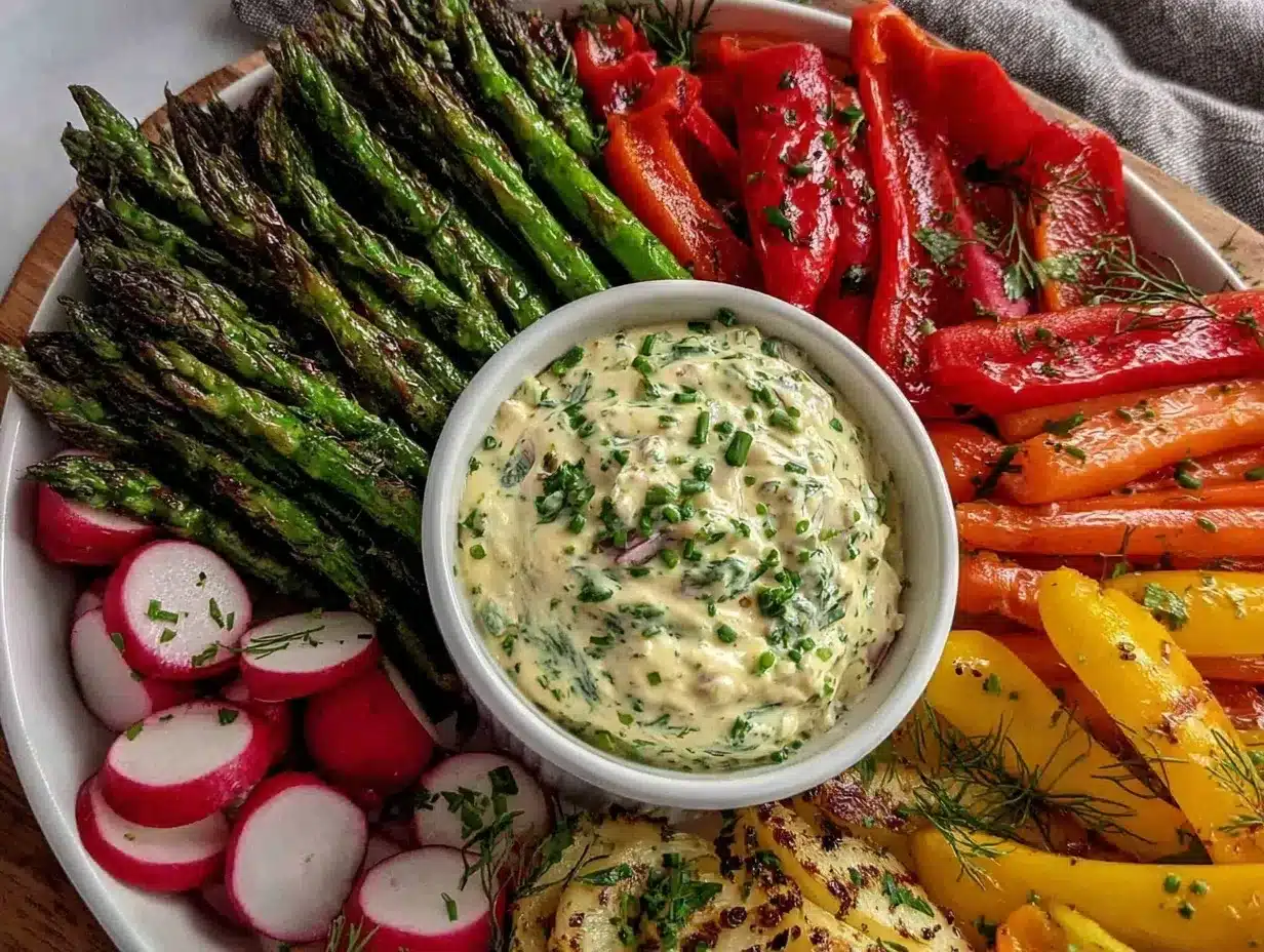 fresh spring vegetable crudité preparation steps