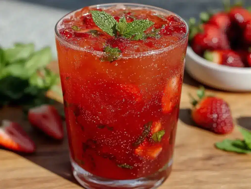 fresh strawberry mint lemonade - featured image