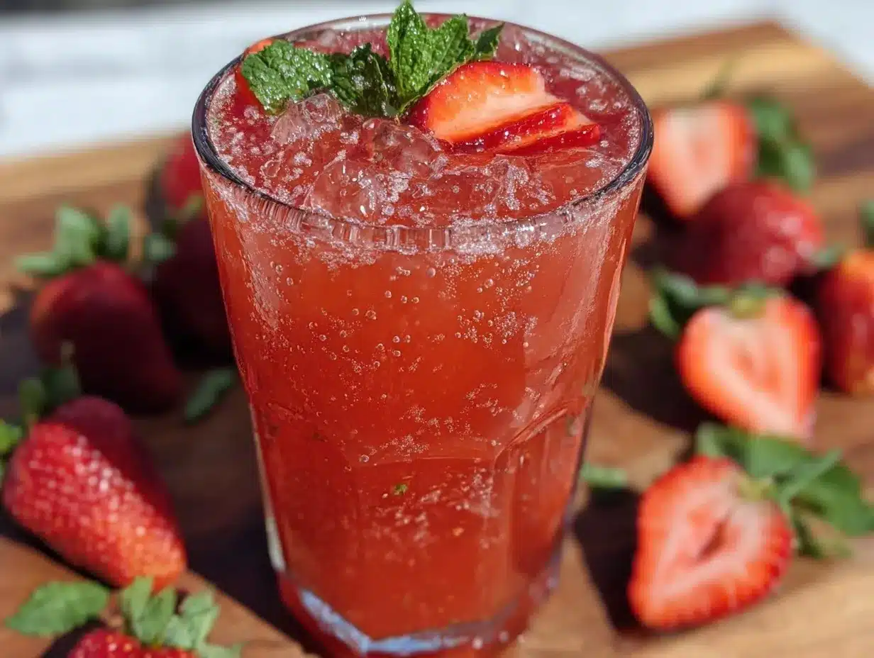 fresh strawberry mint lemonade preparation steps