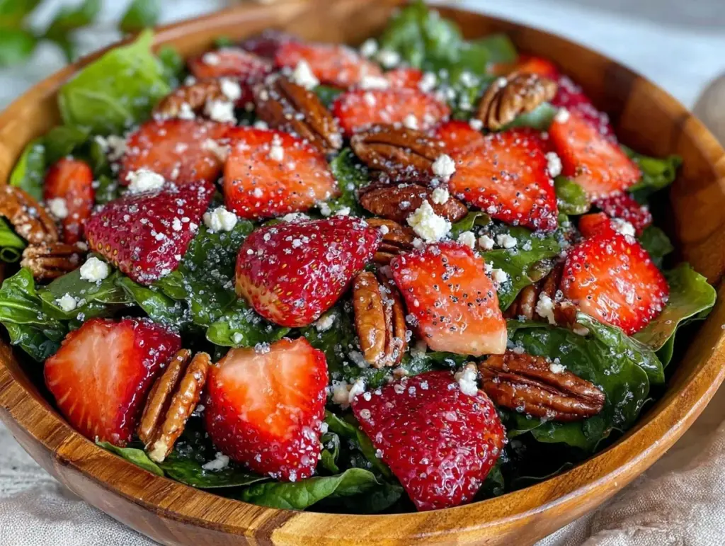 fresh strawberry spinach salad - featured image