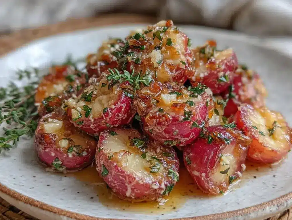 garlic butter radishes - featured image