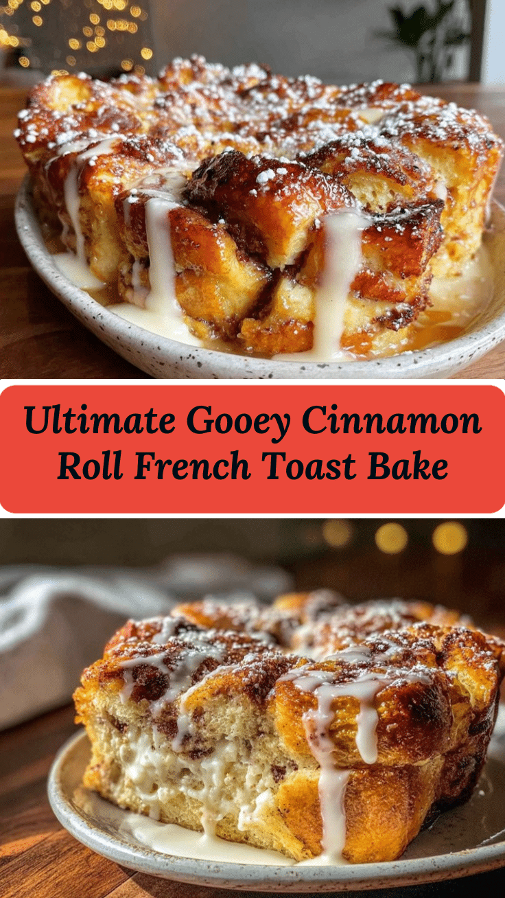 gooey cinnamon roll french toast bake recipe