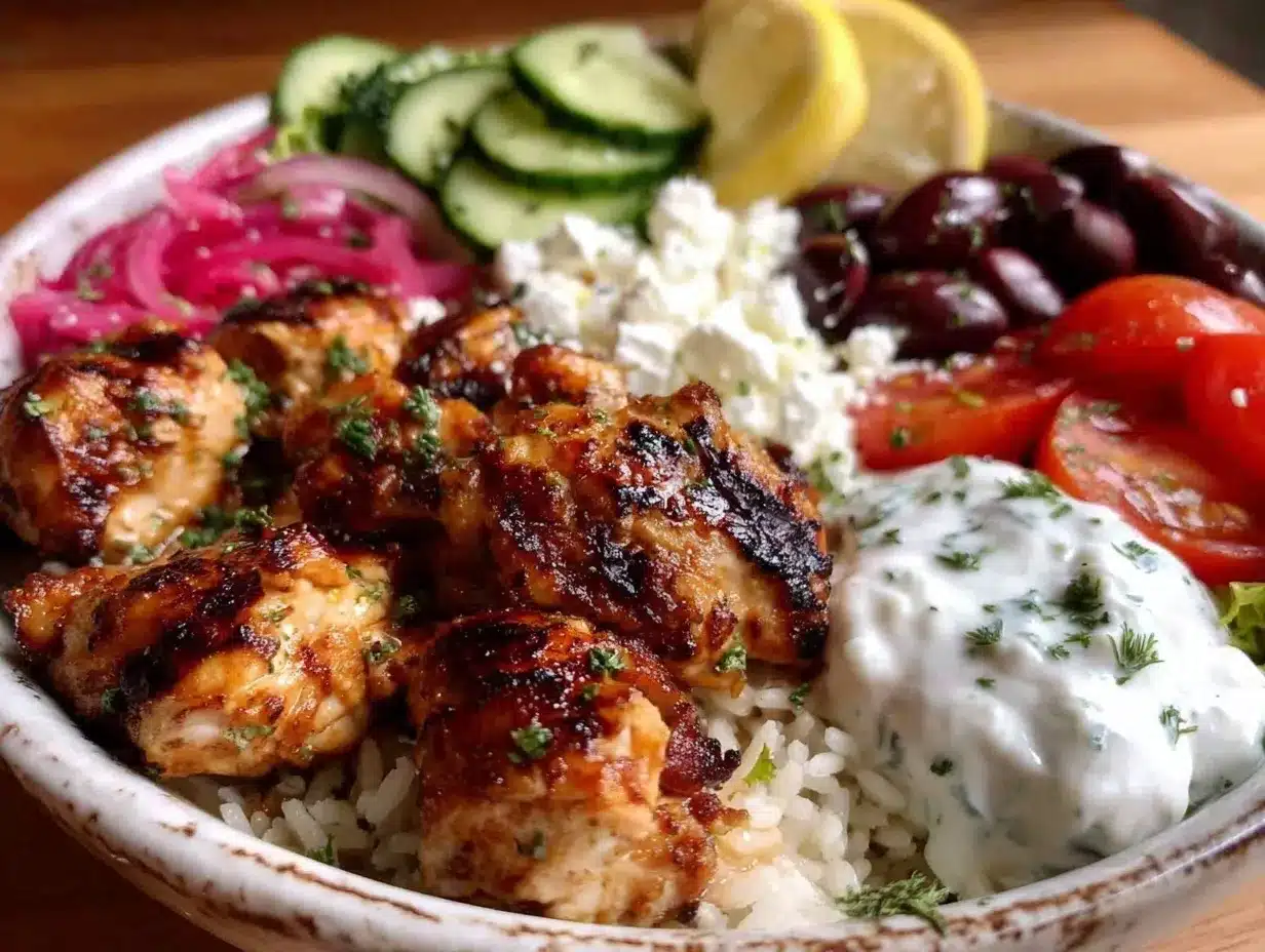 Greek chicken bowls preparation steps