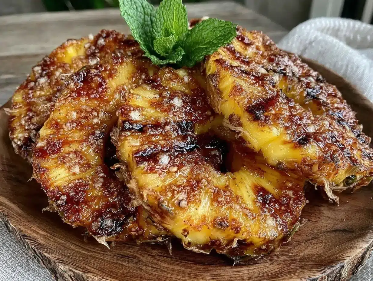 grilled pineapple with cinnamon sugar preparation steps